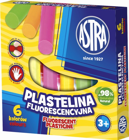 Plastelina fluorescencyjna  Astra 6 kolorów