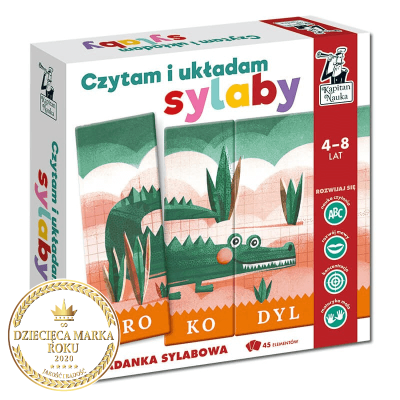 Układanka edukacyjna Czytam i układam sylaby (krokodyl) Kapitan Nauka