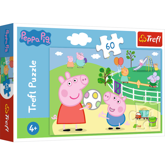 Puzzle Świnka Peppa Zabawy w gronie przyjaciół 60 elementów Trefl