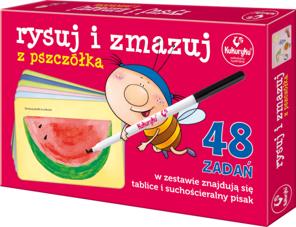 Zestaw edukacyjny Rysuj i zmazuj z pszczółką Kukuryku