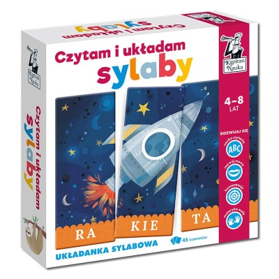 Układanka edukacyjna Czytam i układam sylaby (rakieta) Kapitan Nauka
