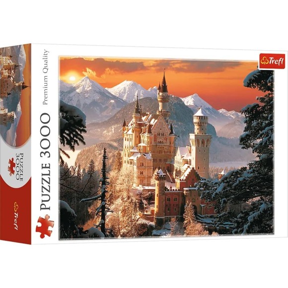 Puzzle 3000 elementów Zimowy zamek Neuschwanstein Niemcy Trefl.jpg