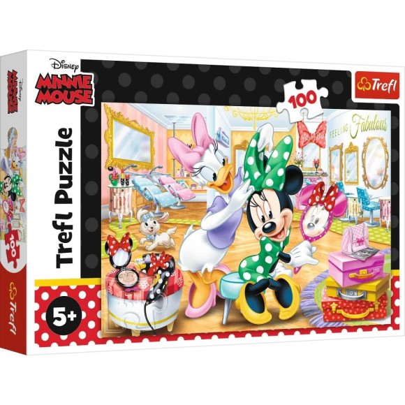 Puzzle Minnie w salonie kosmetycznym 100 elementów Trefl