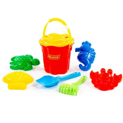 Wiaderko z foremkami, łopatką i grabkami do piasku 35578 Wader Polesie