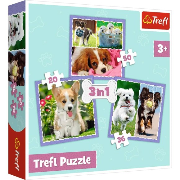 Puzzle 3w1 Urocze pieski Trefl.jpg