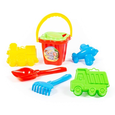 Wiaderko z foremkami, łopatką, grabkami i sitkiem 35981 Wader Polesie