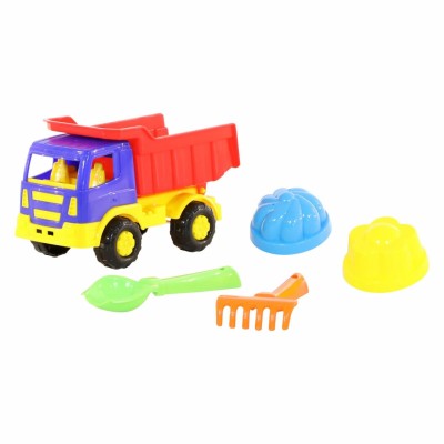 Wywrotka do piasku dla dzieci z łopatką, grabkami i foremkami 9004 Wader Polesie