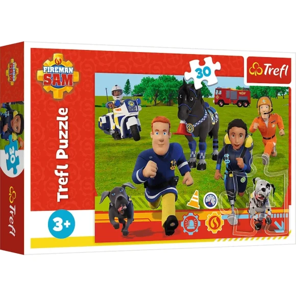 Puzzle Gotowi do pomocy Strażak Sam 30 elementów Trefl