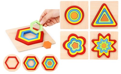 Układanka drewniana jedno w drugie wzór gwiazdka