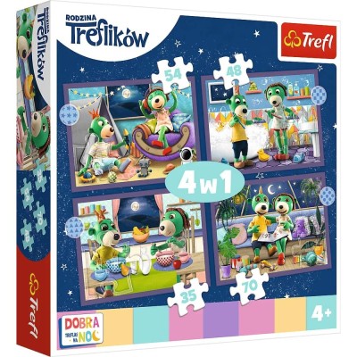 Puzzle 4w1 Trefliki przed snem Dobranoc Trefl
