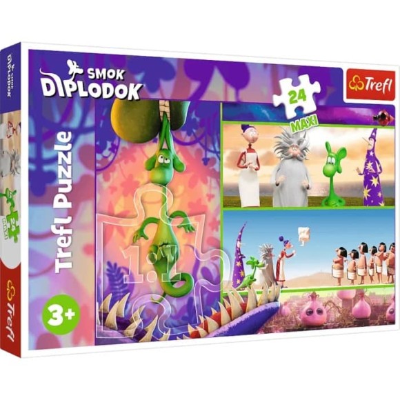 Puzzle Maxi 24 elem. Ciekawski smok Diplodok Trefl