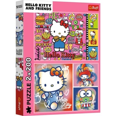 Puzzle Hello Kitty i przyjaciele 2x200 elementów Trefl