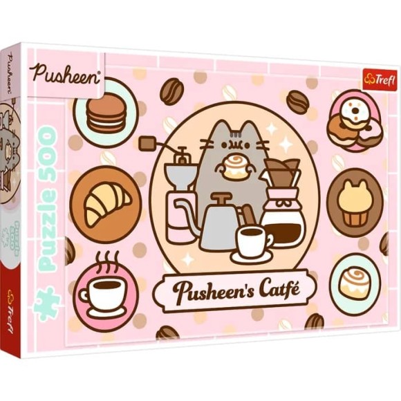 Puzzle 500 elementów Pusheen w kawiarni.jpg