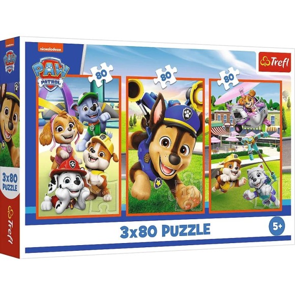 Puzzle Psia zgraja Psi Patrol 3x80 elementów Trefl