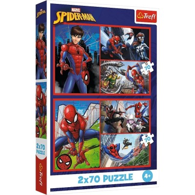 Puzzle Marvel Spiderman Pajęcze historie 2x70 elementów Trefl