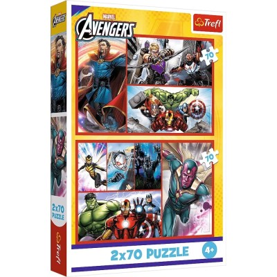 Puzzle Marvel Avengers Zostań bohaterem 2x70 elementów Trefl 