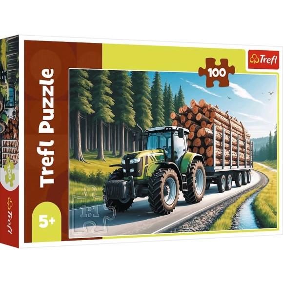 Puzzle 100 elementów Ciągnik leśny.jpg