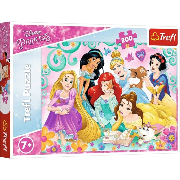 Puzzle Radosny świat księżniczek 200 elementów Trefl