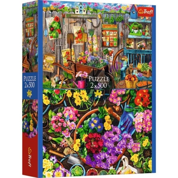 Puzzle 2x500 elementów Prace w ogrodzie Trefl
