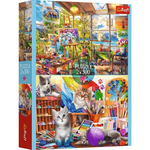 Puzzle 2x500 elementów Sztuka malowania Trefl