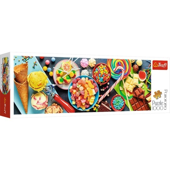 Puzzle 1000 elementów panorama Słodkie przysmaki Trefl