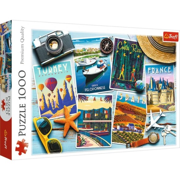Puzzle 1000 elementów Wakacyjne pocztówki Trefl