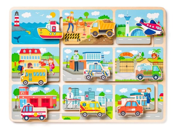 Drewniana przesuwanka Pojazdy Woody