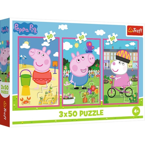 Puzzle Świnka Peppa Siła przyjaźni 3x50 elementów Trefl