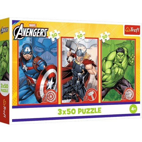 Puzzle Marvel Avengers Twój bohater 3x50 elementów Trefl