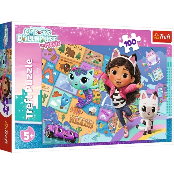 Puzzle Koci domek Gabi Przyjaźń w kocim domku 100 elementów Trefl