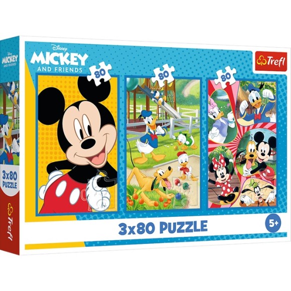 Puzzle Ekipa Myszki Miki 3x80 elementów Trefl