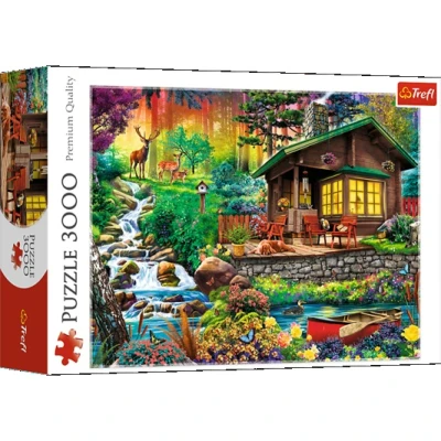 Puzzle 3000 elementów Chatka w lesie Trefl