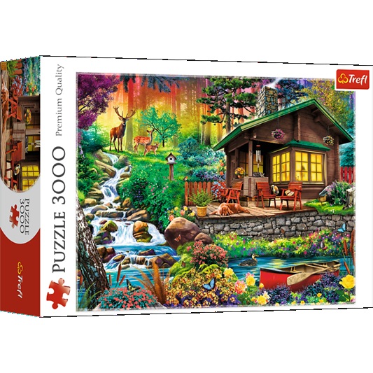 Puzzle 3000 elementów Chatka w lesie Trefl
