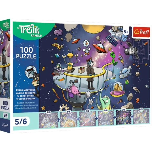 Puzzle Rodzina Treflików Bert w kosmosie 100 elementów Trefl 5+