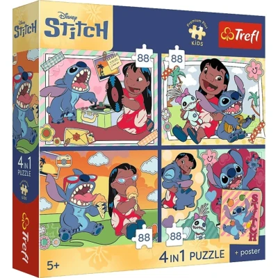Puzzle Lilo & Stitch Kosmiczny Stitch 4x88 elementów Trefl