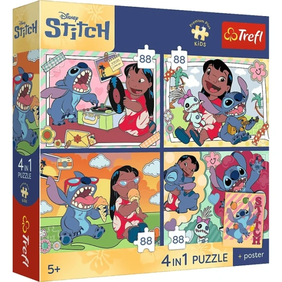 Puzzle Lilo & Stitch Kosmiczny Stitch 4x88 elementów Trefl