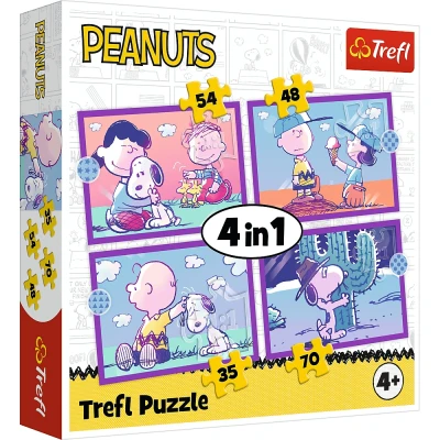 Puzzle 4w1 Ze Snoopym jest wesoło Trefl 4+