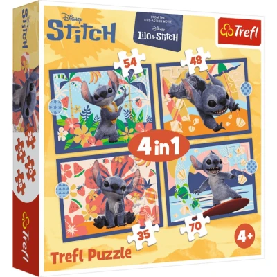 Puzzle 4w1 Wakacje na Hawajach Lilo & Stitch Trefl 4+