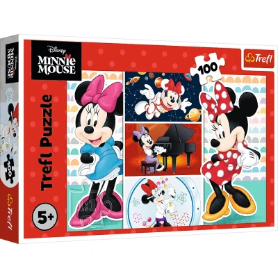 Puzzle Zabawna Minnie 100 elementów Trefl