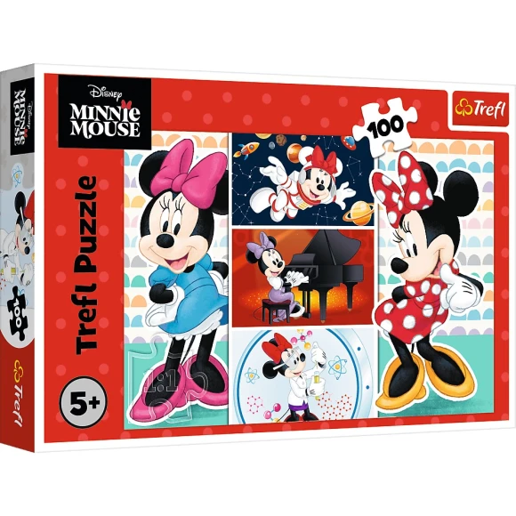 Puzzle Zabawna Minnie 100 elementów Trefl