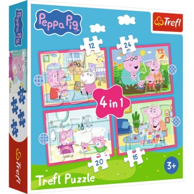 Puzzle 4w1 Peppa uwielbia przygody Trefl