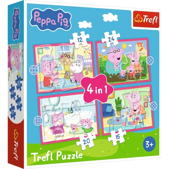 Puzzle 4w1 Peppa uwielbia przygody Trefl