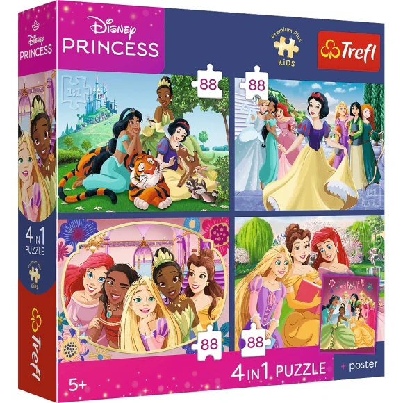 Puzzle Romantyczne księżniczki 4x88 elementów Trefl