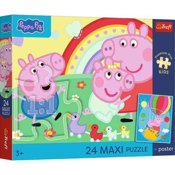 Puzzle Maxi 24 elem. Świnka Peppa Świnkowe dni Trefl 3+