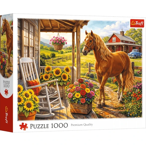 Puzzle 1000 elementów Koń na farmie Trefl