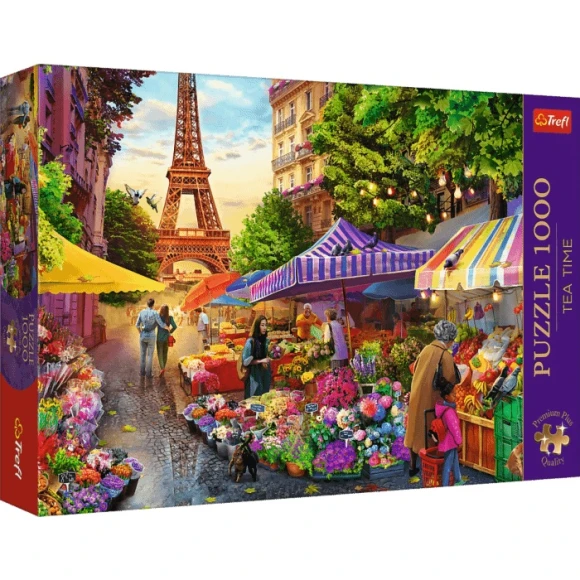 Puzzle 1000 elementów Premium Plus Targ kwiatowy Paryż Paryż Trefl