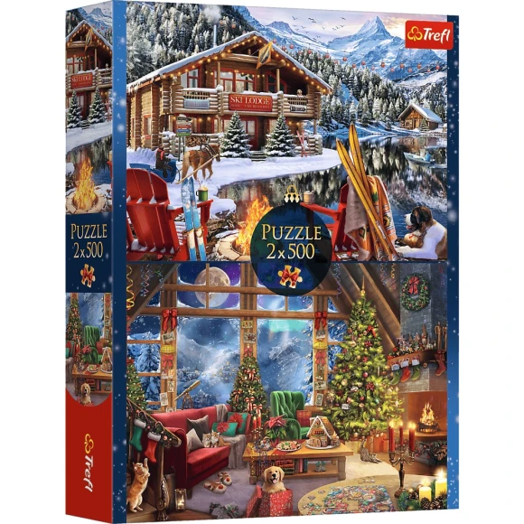 Puzzle 2x500 elementów Święta w górach Trefl