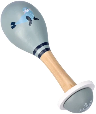 Duży Marakas drewniany z foką Adam Toys 