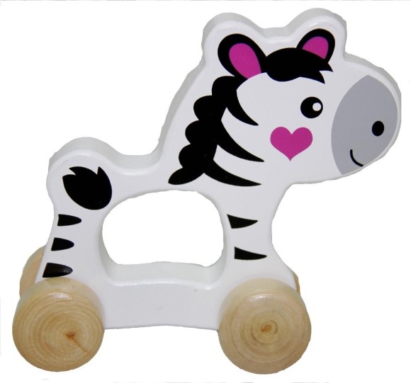 Drewniane zwierzątko do pchania Zebra