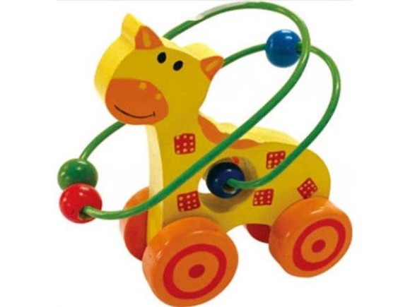 Drewniane zwierzątko do pchania żyrafa